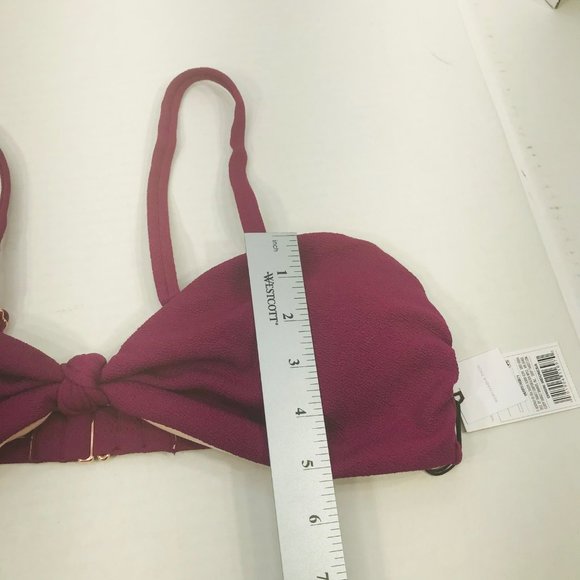 Shade And Shore Women's Sz Large 12-14 Knot Front Crepe Material Bikini Swim Top - Picture 11 of 15